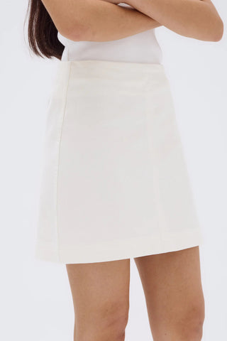 Zoey Twill Mini Skirt - Cream - Skirts - Assembly Label - The Soho Movement