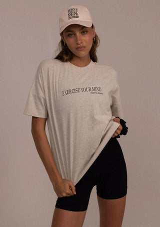 Exercise Your Mind T-Shirt - Grey Marle