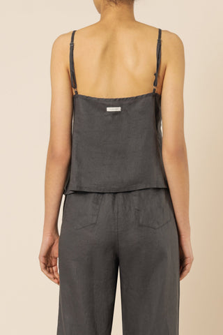 Nude Linen Lounge Cami - Coal