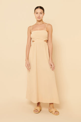 Rana Cut Out Maxi Dress - Latte