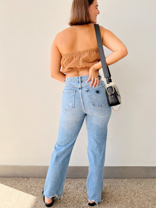 94 High Straight Louise Rip - Distressed Vintage Blue - Abrand - The Soho Movement