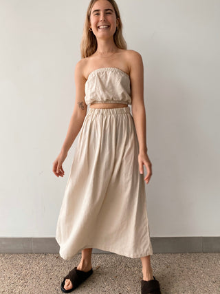 Lunar Linen Skirt - Natural