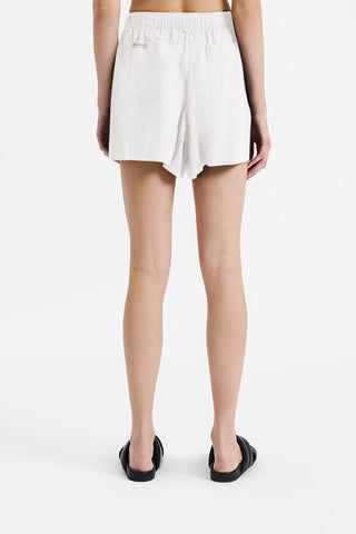 Nude Linen Lounge Short - White