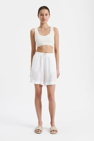 Lounge Heritage Linen Short - White