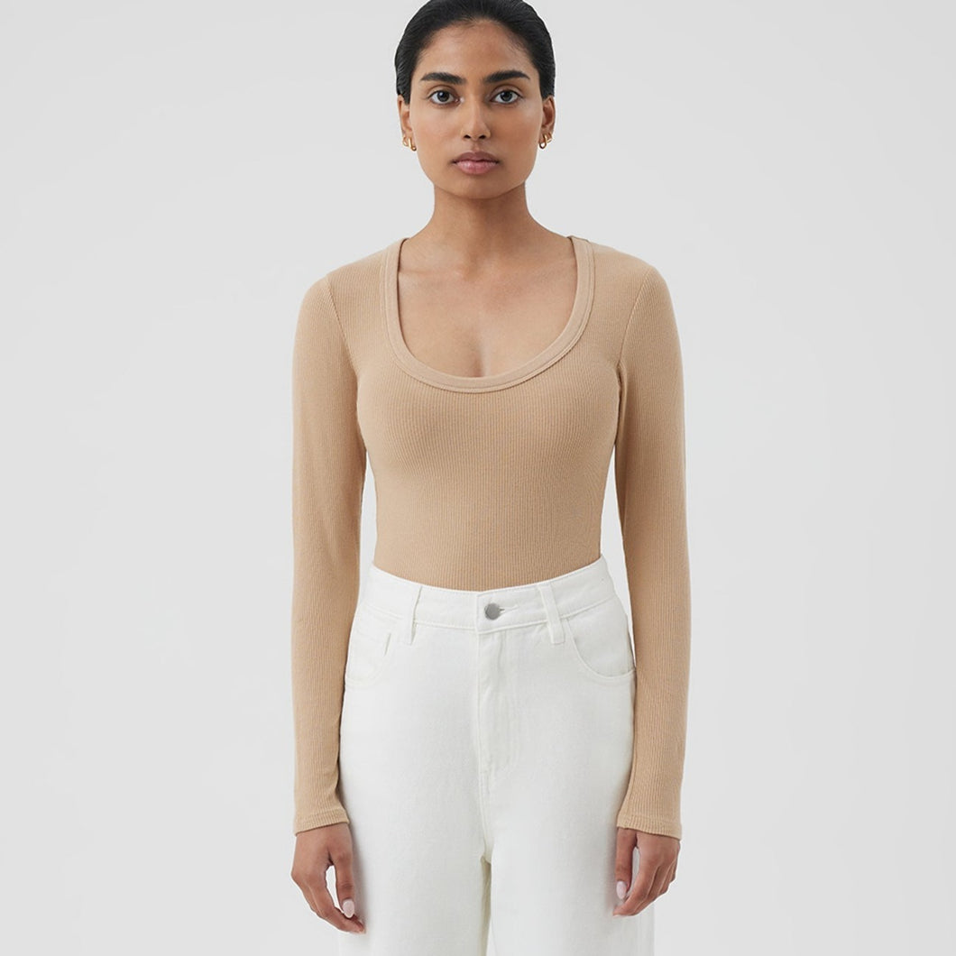 Monroe Organic Scoop LS Tee - Biscuit