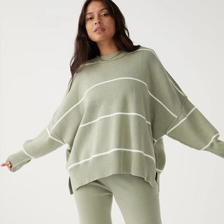 Harper Stripe Sweater - Sage