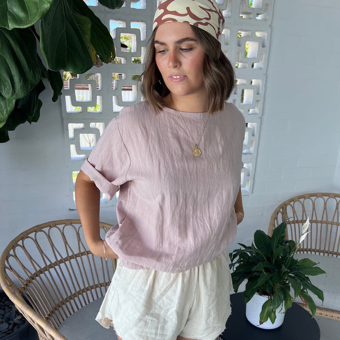 Staple Linen Tee - Rose
