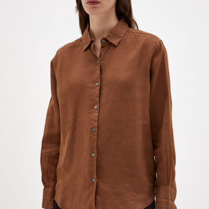 Xander Long Sleeve Shirt - Burnt Ochre