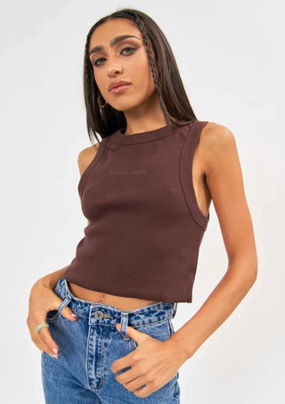 A Heather Singlet - Cocoa - Singlet - Abrand - The Soho Movement