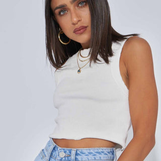 A Heather Singlet - White Sand - Shirts & Tops - Abrand - The Soho Movement