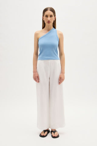 Asymmetrical Organic Tank - Cornflower Blue - Assembly Label - The Soho Movement