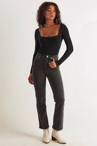 Cherry Knit Longsleeve Top - Black - Long sleeve tops - Rollas - The Soho Movement