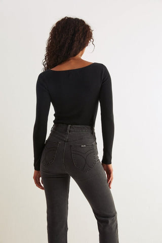 Cherry Knit Longsleeve Top - Black - Long sleeve tops - Rollas - The Soho Movement