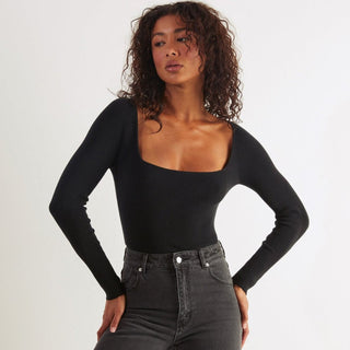 Cherry Knit Longsleeve Top - Black - Long sleeve tops - Rollas - The Soho Movement