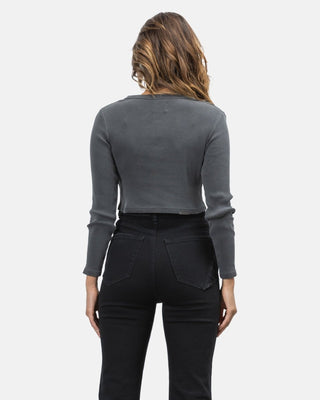 Eagle Flame long sleeve Rib Tee - Vintage Black - Long Sleeve - The People Vs - The Soho Movement