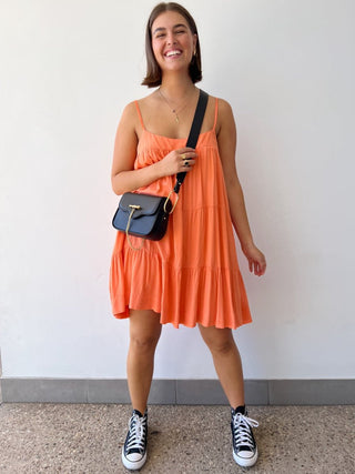 Eloise Tiered Mini Dress - Mandarin - Minkpink - The Soho Movement