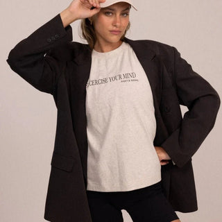 Exercise Your Mind T-Shirt - Grey Marle - Pinky & Kamal - The Soho Movement
