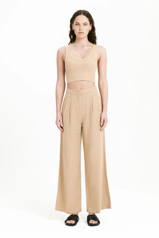 Hayes Waffle Tank - Dune - Singlet - Nude Lucy - The Soho Movement