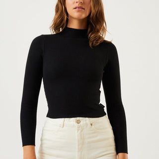 Iconic Hemp Ribbed Long Sleeve Top - Black - Long sleeve tops - Afends - The Soho Movement