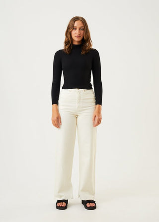 Iconic Hemp Ribbed Long Sleeve Top - Black - Long sleeve tops - Afends - The Soho Movement