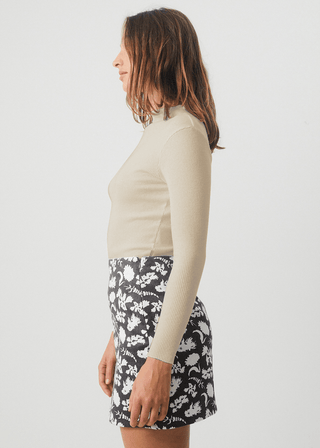 Iconic Hemp Ribbed Long Sleeve Top - Cement - Long sleeve tops - Afends - The Soho Movement