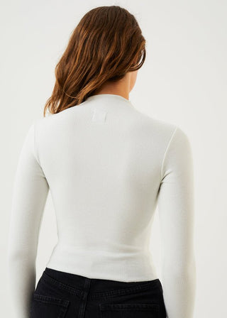 Iconic Hemp Ribbed Long Sleeve Top - Off White - Long sleeve tops - Afends - The Soho Movement