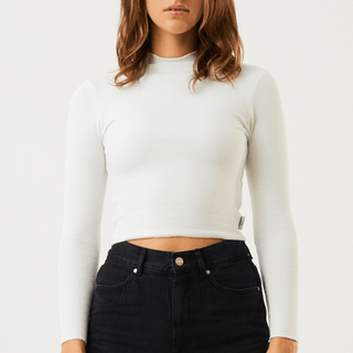 Iconic Hemp Ribbed Long Sleeve Top - Off White - Long sleeve tops - Afends - The Soho Movement