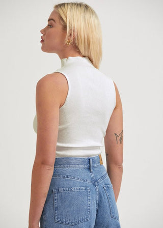 Iconic High Neck Tank - Off White - Singlet - Afends - The Soho Movement