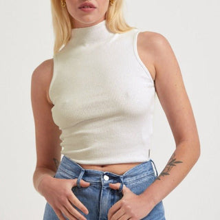 Iconic High Neck Tank - Off White - Singlet - Afends - The Soho Movement
