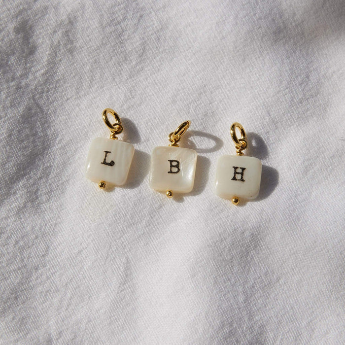 Gold Letter Pendants - Mother of Pearl