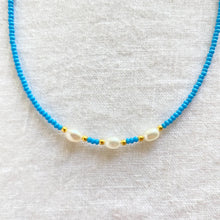 Load image into Gallery viewer, Sea Blue Necklace with Freshwater Pearls
