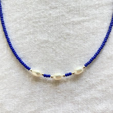 Load image into Gallery viewer, Deep Sea Blue Necklace with Freshwater Pearls
