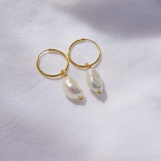 Keshi Pearl Hoops - Gold - Earrings - Divine Creatures - The Soho Movement