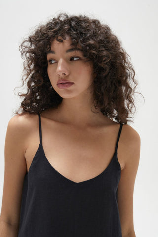 Linen Slip Dress - Black - Dresses - Assembly Label - The Soho Movement