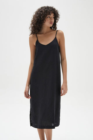Linen Slip Dress - Black - Dresses - Assembly Label - The Soho Movement