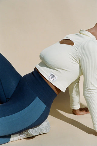 Long Sleeve Cut Out Top - Cream - Shirts & Tops - Pinky & Kamal - The Soho Movement
