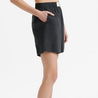 Lounge Heritage Linen Short - Coal - Shorts - Nude Lucy - The Soho Movement