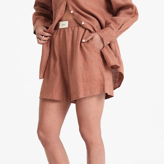 Lounge Heritage Linen Short - Terracotta - Nude Lucy - The Soho Movement