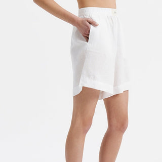 Lounge Heritage Linen Short - White - Shorts - Nude Lucy - The Soho Movement