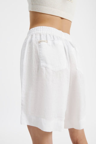 Lounge Heritage Linen Short - White - Shorts - Nude Lucy - The Soho Movement