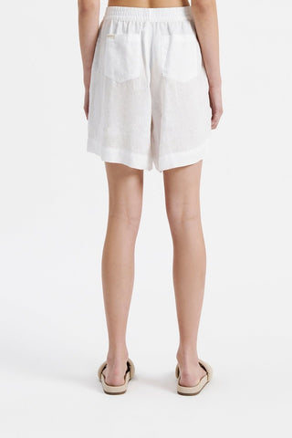 Lounge Heritage Linen Short - White - Shorts - Nude Lucy - The Soho Movement