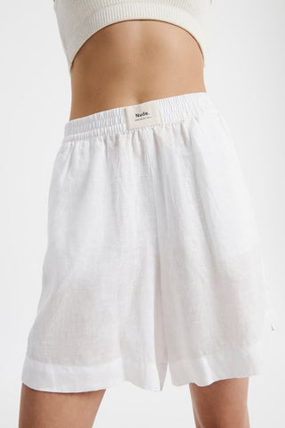 Lounge Heritage Linen Short - White - Shorts - Nude Lucy - The Soho Movement