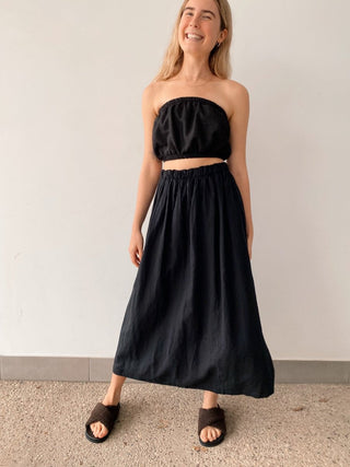 Lunar Linen Skirt - Black - Skirts - The Soho Movement - The Soho Movement