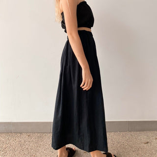 Lunar Linen Skirt - Black - Skirts - The Soho Movement - The Soho Movement