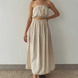 Lunar Linen Skirt - Natural - Skirts - The Soho Movement - The Soho Movement