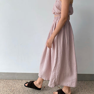 Lunar Linen Skirt - Rose - Skirts - The Soho Movement - The Soho Movement