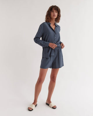 Malene Silk Short - Slate - Shorts - Assembly Label - The Soho Movement