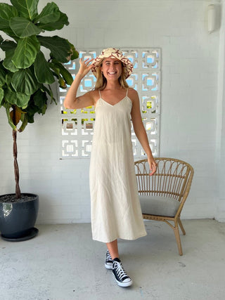 Maxi Slip Dress - Natural - The Soho Movement - The Soho Movement