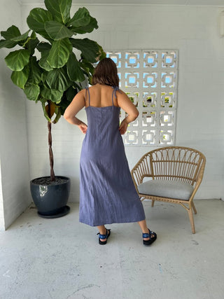 Maxi Slip Dress - Washed Navy - The Soho Movement - The Soho Movement