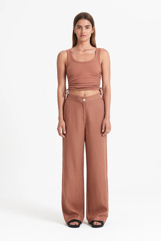 Mika Drawstring Tank - Terracotta - Singlet - Nude Lucy - The Soho Movement